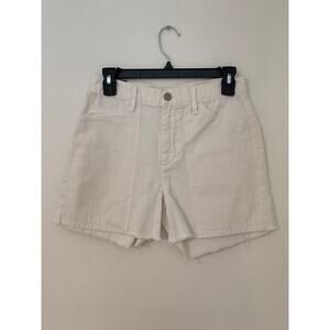 Citizens of Humanity White Denim Jean Short Raw Hem Camp Pocket EUC 26